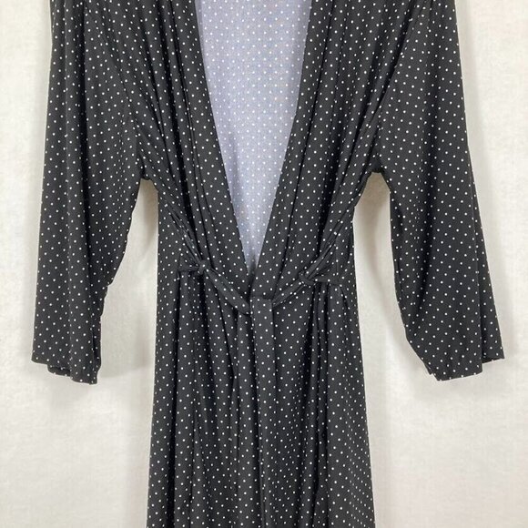 Marilyn Monroe Black And White Polka Dot 3/4 Sleeve Lightweight Short Robe L - Picture 2 of 5